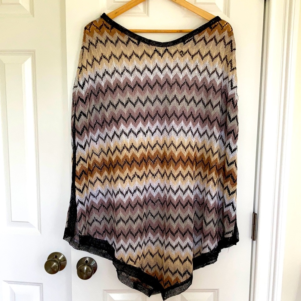 Missoni Poncho Cape, iconic zigzag, one size